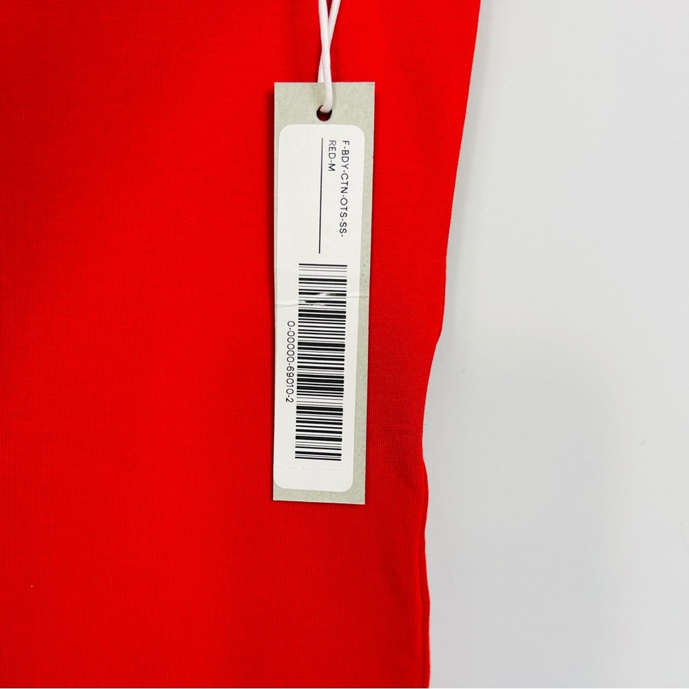 EVERLANE The Off the Shoulder Bodysuit In Scarlet Red NWT Thong  M - Picture 8 of 10